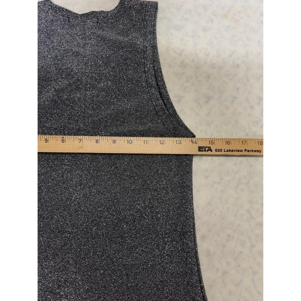 Zara Womens Silver Metallic Glitter Sleeveless Bodycon Mini‎ Dress Small